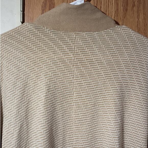 Chicos Med Soft Knit Cardigan Tan Cashmere Feel Open Front Cozy Minimalist Layer - Picture 2 of 8